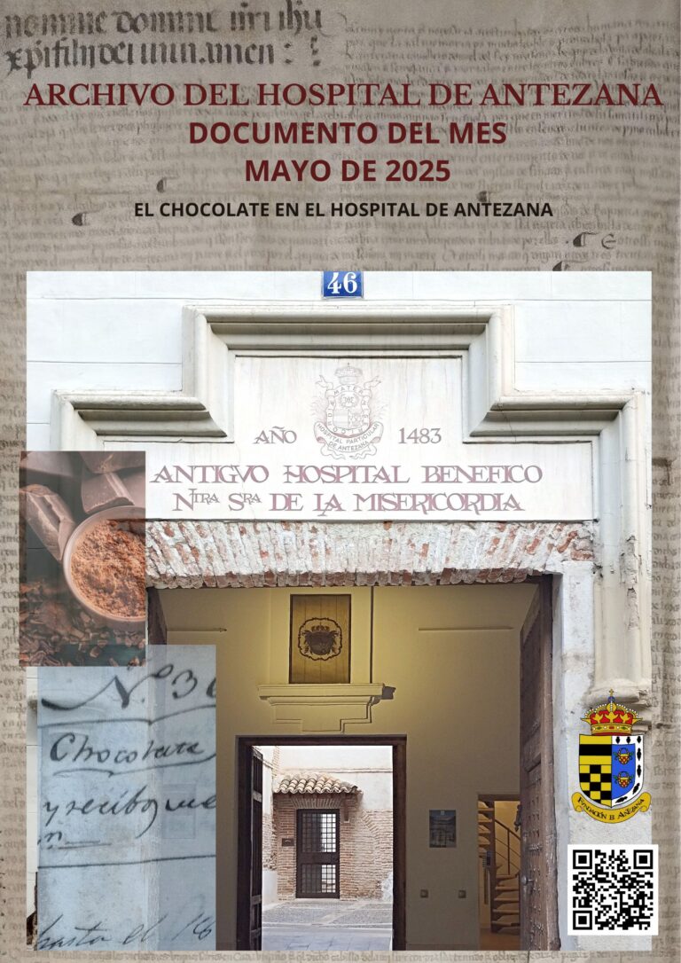 Documento del mes de mayo de 2025, "El chocolate en el Hospital de Antezana"